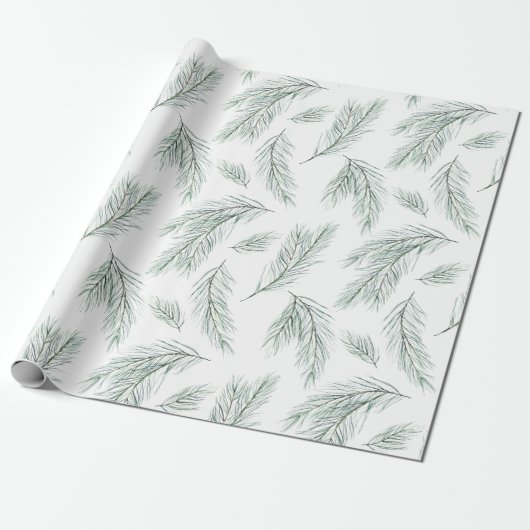 Muster der Evergreen Pine Branch Geschenkpapier (Ungerollt)