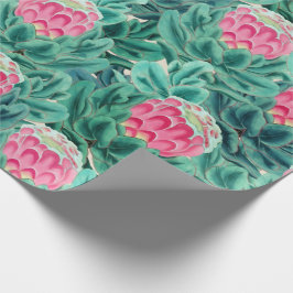 Muster der exotischen Protea-Blume Geschenkpapier