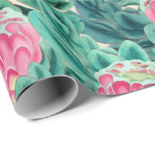 Muster der exotischen Protea-Blume Geschenkpapier (Rolleneckpunkt)
