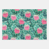 Muster der exotischen Protea-Blume Geschenkpapier Set (Vorderseite 2)