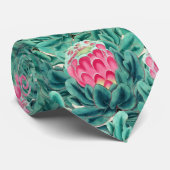 Muster der exotischen Protea-Blume Krawatte (Gerollt)