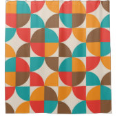 Muster der farbenfrohen Halbkreise des Mitteljahrh Duschvorhang (Vorderseite)