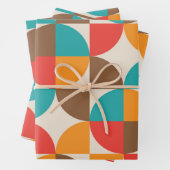 Muster der farbenfrohen Halbkreise des Mitteljahrh Geschenkpapier Set (Beispiel)