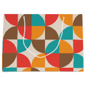 Muster der farbenfrohen Halbkreise des Mitteljahrh Große Geschenktüte (Vorderseite)