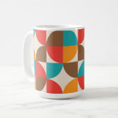 Muster der farbenfrohen Halbkreise des Mitteljahrh Kaffeetasse (Vorderseite Links)