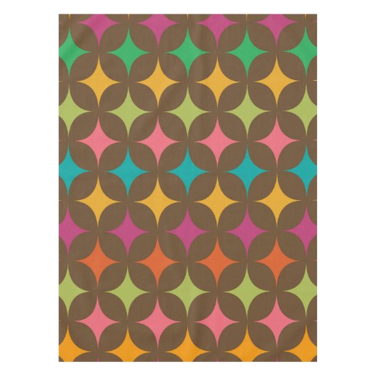 Muster der farbenfrohen Retro-Sternexplosionen Mit Tischdecke (Vorderseite)