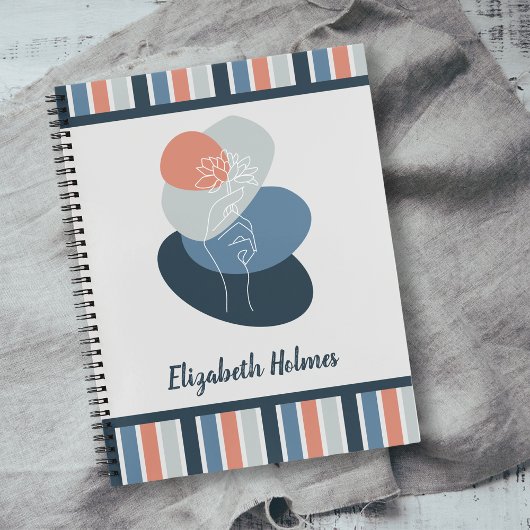 Muster der Farbpalette Blume Boho Notizblock
