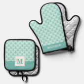 Muster der Fischskala Ofenhandschuh & Topflappen-Set (Vorderseite/Rückseite)