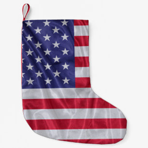 Muster der Flagge der Vereinten Staaten auf der Te Kleiner Weihnachtsstrumpf