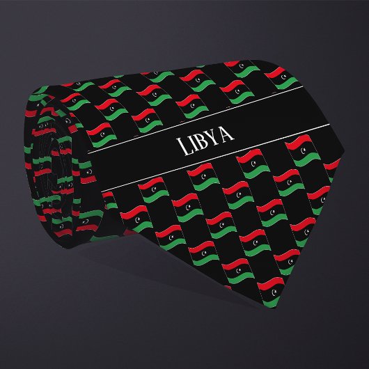 Muster der Flagge von Wavy Libyen Krawatte