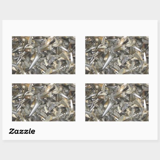 Muster der fossilen Haie Rechteckiger Aufkleber (Blatt)