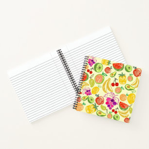 Muster der Fruchtdoodle Notizblock