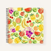 Muster der Fruchtdoodle Notizblock (Vorderseite)