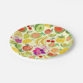 Muster der Fruchtdoodle Pappteller (Schrägansicht)