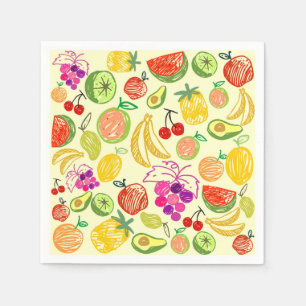 Muster der Fruchtdoodle Serviette