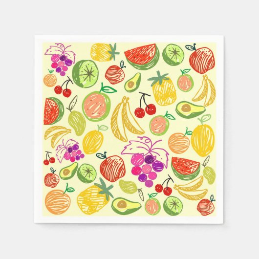 Muster der Fruchtdoodle Serviette (Vorderseite)