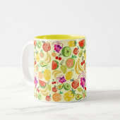 Muster der Fruchtdoodle Zweifarbige Tasse (Vorderseite Links)