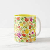 Muster der Fruchtdoodle Zweifarbige Tasse (VorderseiteRechts)