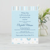 Muster der Fun Twin Boy Baby Dusche Einladung (Stehend Vorderseite)