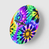 Muster der gefärbte Krawatte wirbeln Runde Wanduhr (Winkel)