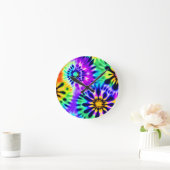 Muster der gefärbte Krawatte wirbeln Runde Wanduhr (Zuhause)