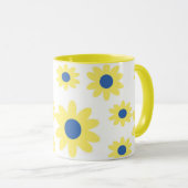 Muster der gelben blauen Blumen Tasse (VorderseiteRechts)
