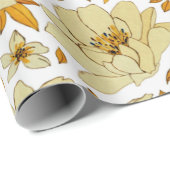 Muster der gelben Blume Geschenkpapier (Rolleneckpunkt)