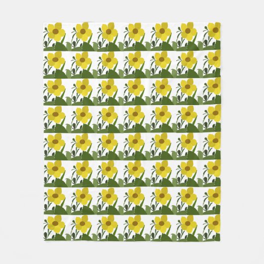 Muster der gelben Blumen Fleecedecke (Vorderseite)