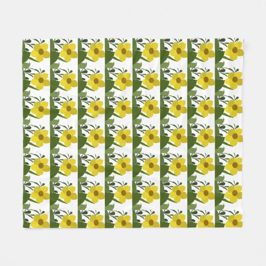 Muster der gelben Blumen Fleecedecke (Vorderseite (Horizontal))