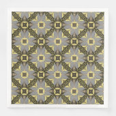 Muster der gelben, grauen und schwarzen Blume Serviette (Vorderseite)