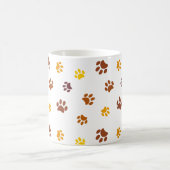 Muster der gelben orangefarbenen, braunen Paw-Prin Verwandlungstasse (Mittel)