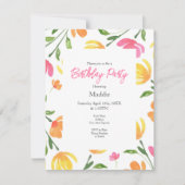 Muster der gelben orangefarbenen Wasserfarben Einladung (Vorderseite)