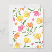 Muster der gelben orangefarbenen Wasserfarben Einladung (Rückseite)