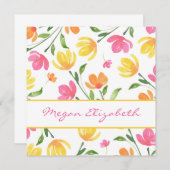 Muster der gelben orangefarbenen Wasserfarben Mitteilungskarte (Vorne/Hinten)