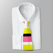 Muster der gelben rosa Streifen Krawatte (Gebunden)