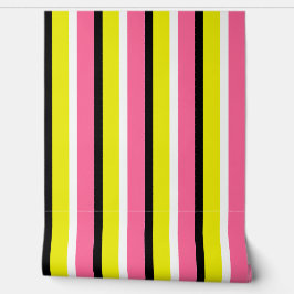 Muster der gelben rosa Streifen Tapete