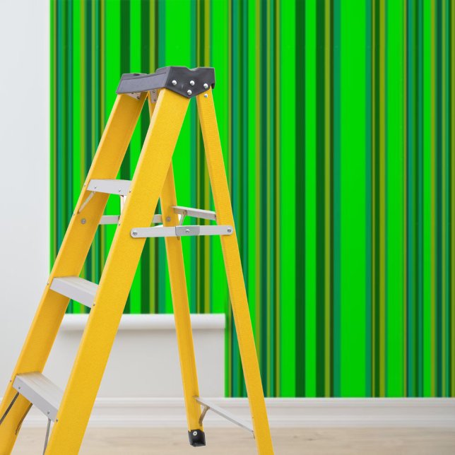 Muster der gelben Streifen mit Schale und Kleber Tapete (Peel and Stick green yellow stripes pattern Wallpaper)