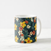 Muster der gelben tropischen Blume Kaffeetasse (VorderseiteRechts)