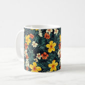 Muster der gelben tropischen Blume Kaffeetasse (Vorderseite Links)