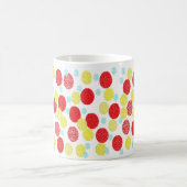 Muster der gelben und blauen Polka-Punkte Kaffeetasse (Mittel)