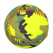 Muster der gelbgrünen militärischen Camouflage Baseball (Vorderseite Links)