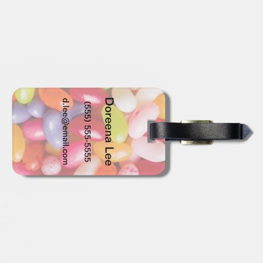 Muster der Geleebonbons Gepäckanhänger (Rückseite horizontal)