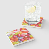 Muster der Geleebonbons Steinuntersetzer (Seitenansicht)