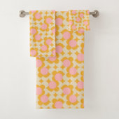 Muster der geometrischen Blume des Mittelkreises Badhandtuch Set (Insitu)