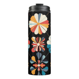 Muster der geometrischen Blume des Retro-Regenboge Thermosbecher