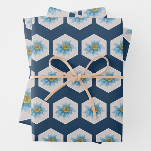Muster der geometrischen Blume Geschenkpapier Set (Beispiel)
