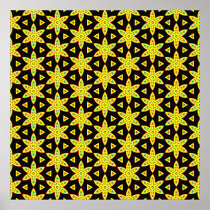 Muster der geometrischen Blume Poster