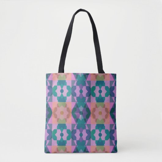 Muster der geometrischen Blume Tasche (Vorderseite)