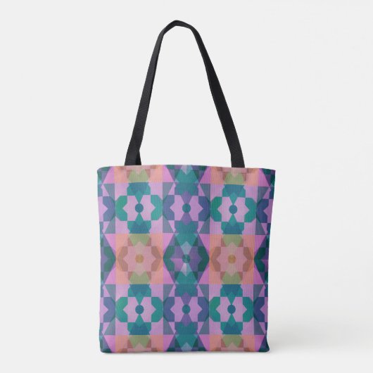 Muster der geometrischen Blume Tasche (Rückseite)