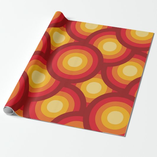 Muster der geometrischen Groovy Circles des Retro  Geschenkpapier (Ungerollt)